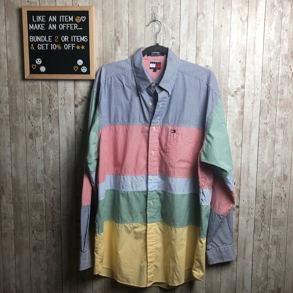Tommy Hilfiger Other - Tommy Hilfiger Vintage 90's Color Block Buttondown